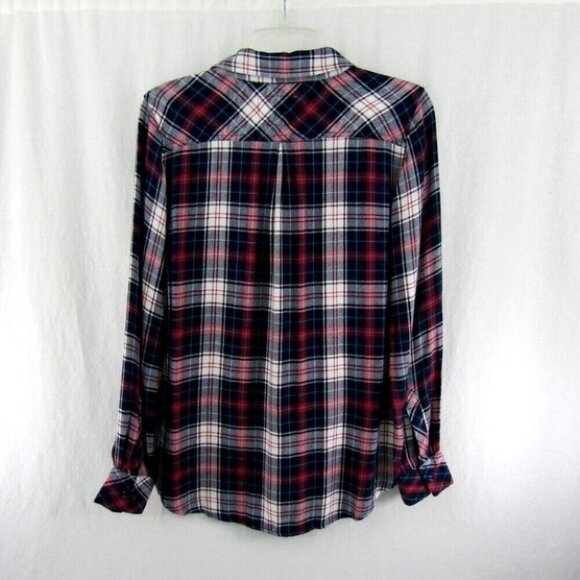 Rails Hunter Navy Blue Red Plaid Button Front Shirt Womens Size S Long Sleeve - Picture 5 of 11